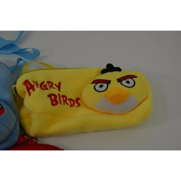 Angry Birds Plush Zipper Pouch Lot of 5 Miniature Carry  Bags Phone Case EX - Picture 3 of 9